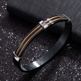 سوار من الفولاذ التيتانيوم مزدوج الطبقات للرجال