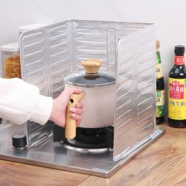 واقي قابل للطي مصنوع من رقائق الألومنيوم لحماية موقد المطبخ من تناثر الزيت