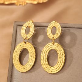 اقراط نسائيه بيضاويه الشكل من الفولاذ المقاوم للصدا