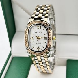 ساعة GREALY النسائية الجديدة، التي تتميز بتصميم كوارتز روماني بيضاوي