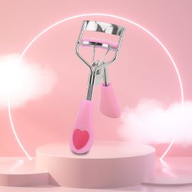 مكبس رموش فولاذي مع مشط بمقبض بلاستيكي بنمط قلب 