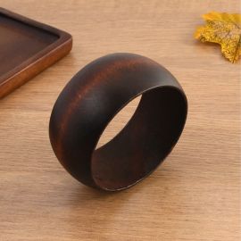 سوار خشبي دائري عتيق بلون بني داكن للسيدات