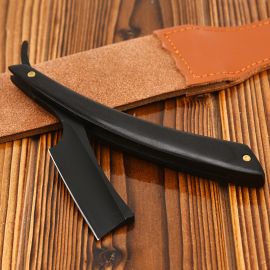 ماكينة حلاقة يدوية عتيقة بمقبض خشبي أسود للرجال 