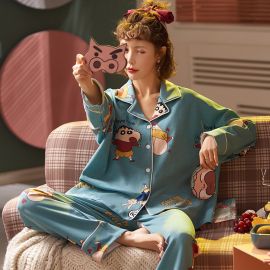 بيجامات الربيع خفيفة الوزن وبمقاسات كبيرة من القطن للنساء