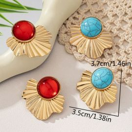 اقراط نسائي مزينه بحجرالراين الملون