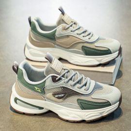 حذاء رياضي بنعل سميك مقاوم للروائح وقابل للتهوية بجزء علوي شبكي مقاوم للتآكل للرجال 