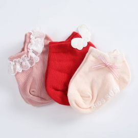 جوارب قابلة للتنفس وتمتص العرق للأطفال الرضع / 3قطع