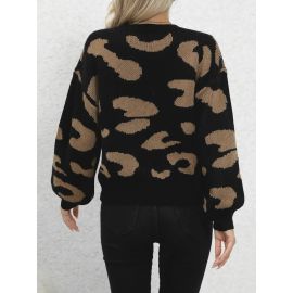 بلوزه شتويه نسائية محبوكة برقبة دائرية