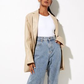 جاكت نسائي جلدي كاجوال