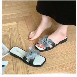 نعال منزلي صيفي من القماش الشبكي للنساء