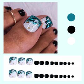 أظافر قابلة للارتداء ذات نمط تموج الرمال المتحركة ذات الطابع الكلاسيكي - 24 قطعة