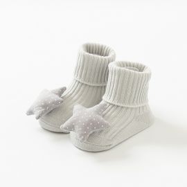 جورب قطنية للفتيات حديثي الولادة مريح وناعم / قطعتين
