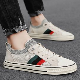 حذاء قماشية مسطح برباط أمامية للرجال 