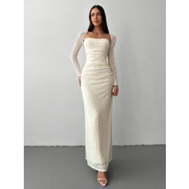 فستان نسائي طويل باكمام طويله