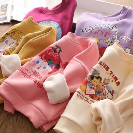 فنيلة شتوية قطنية مبطنة بالصوف للفتيات المواليد