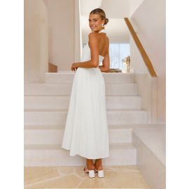 فستان نسائي طويل عصري بدون اكمام