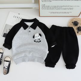 طقم خريفي كاجوال بقصة مريحة مناسب للمنزل والخروج للأولاد