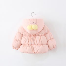 معطف قطني بناتي مبطن مع غطاء للراس