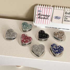 حامل/غطاء هاتف مغناطيسي على شكل قلب لامع مطلي بالكهرباء / قطعتين