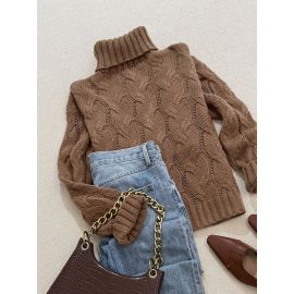 بلوزه نسائيه شتويه سميكة بياقه مرفوعه