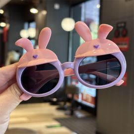 نظارات شمسية لطيفة على شكل آذان أرنب كرتونية للفتيات 