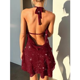 فستان نسائي قصير لامع