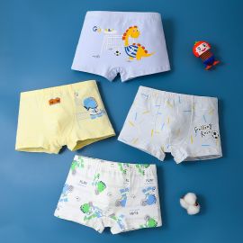 ملابس داخلية قطنية ناعمة بطبعات كارتونية طفولية للأولاد / 4 قطع