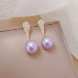 اقراط بنفسجي مزينه بحجرالراين