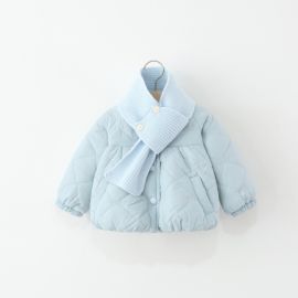 معطف أطفال مبطن بالقطن مع وشاح