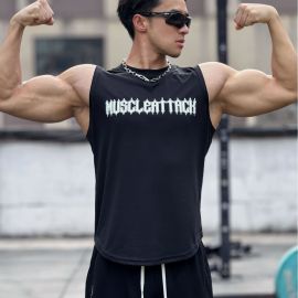 قميص رجالي صيفي جديد برقبة دائرية بدون أكمام