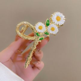 دبوس شعر من سبائك الزنك بنمط الزهور للسيدات 