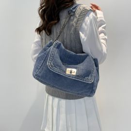 شنطة كتف نسائيه من الدنيم الازرق