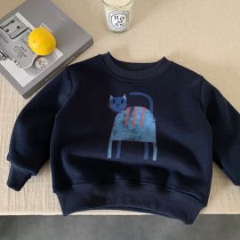 سترة مبطنة بالصوف مكممة وياقة دائرية من القطن للأطفال