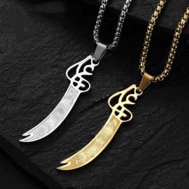 قلادة بشكل سكين من الفولاذ المقاوم للصدأ للجنسين