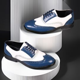  أحذية جلدية رسمية للأعمال بألوان متداخلة للرجال