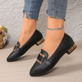 حذاء نسائي مدبدب الاصابع مزين بعقده ذهبيه