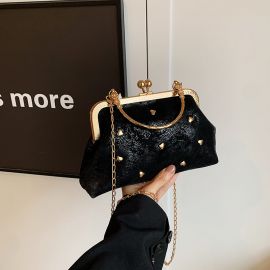 حقيبة يد نسائية صدفية مع سلسة