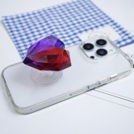 حامل هاتف هوائي شفاف بشكل قلب ملون ومنعش / قطعتين 