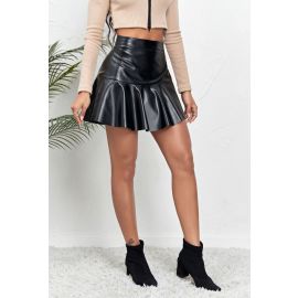 تنوره نسائي قصير جلديه كاجوال