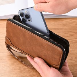 محفظه رجاليه بسحاب مزدوجه الخانات