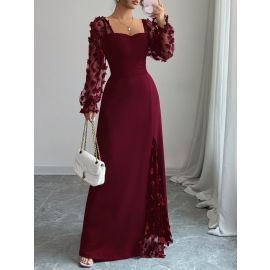 فستان نسائي طويل باكمام ناعمه