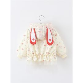 جاكت بناتي بسحاب بتصميم أذني أرنب