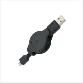 كابل قابل للسحب بطول متر واحد مزود بموصل مسطح صغير لنظام أندرويد