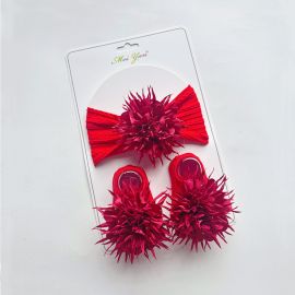 مجموعة جوارب مع عصابة رأس الطفل من النايلون للمولودات 