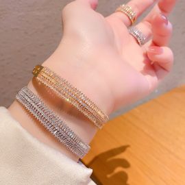 خاتم مع سوار من الألماس مرصع بالزركون بتقنية الميكرو للنساء