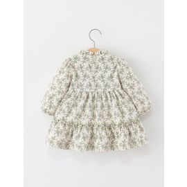 فستان مزين بفيونكة باكمام طويله