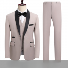 بدلة رجالية على الطراز الكوري مكونه من 3 قطع 