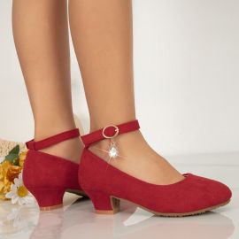 حذاء  بكعب عالٍ من قماش مخملي للفتيات