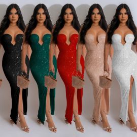 فستان ترتر سهره نسائي طويل بدون اكمام