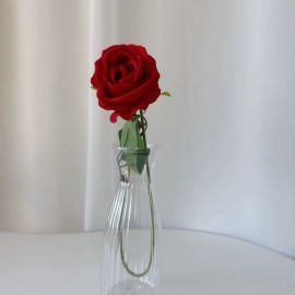 مزهرية بالورد بلاستيكية شفافة مضادة للسقوط 